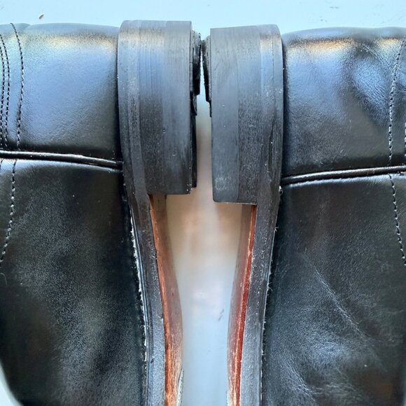 JUSTIN Cora Roper Womens 5.5B Black Leather Western Boots 10" Shaft Rubber Sole - Picture 9 of 16